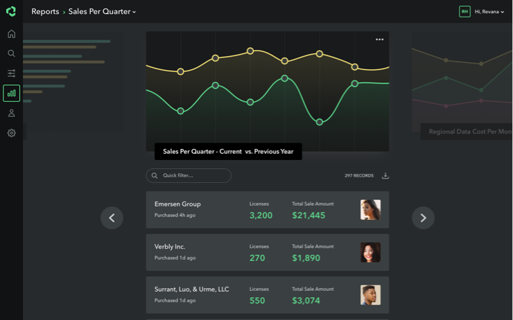 Design concept for Reports page